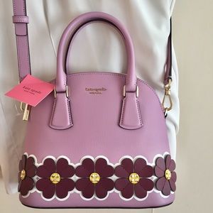 Kate Spade Orchid Clover Leather Md Dome Satchel,Brand New with Tag
